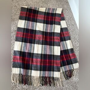Free People Red/Black Plaid Scarf